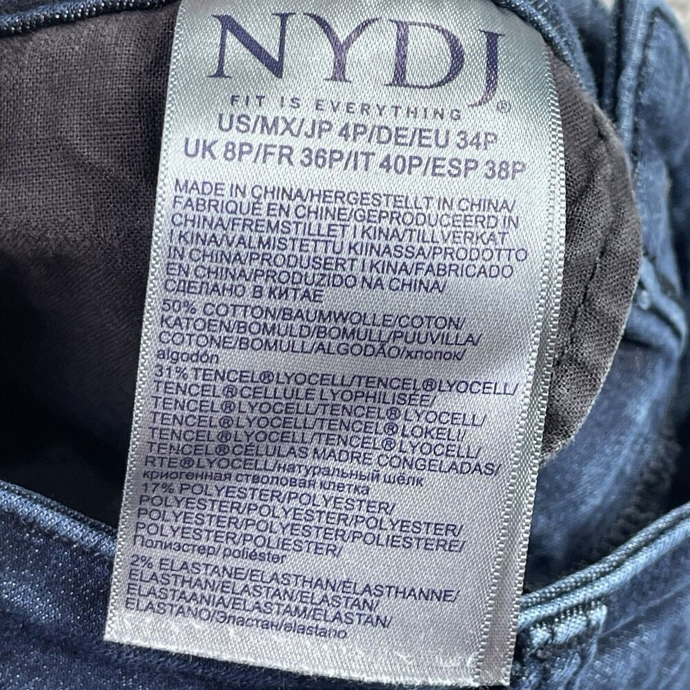 NYDJ Teresa Jeans Women's 4 Petite Wide Leg Crop High Rise Pleated Stretch - Picture 6 of 11